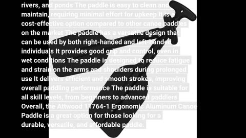 Real Reviews: Attwood 11764-1 Ergonomic Aluminum Canoe Paddle 4-Feet, Black