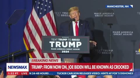 Donald Trump imitates Joe Biden getting lost on stage
