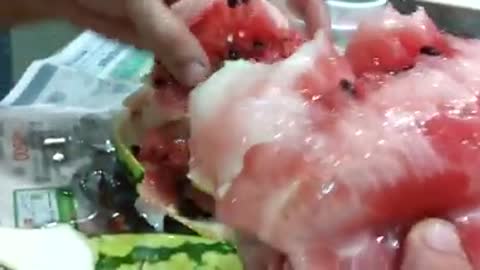 Chinese fake watermelon. It's terrible