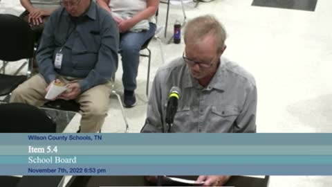 11/7/22 Wilson County School Board Meeting - Dan DePriest