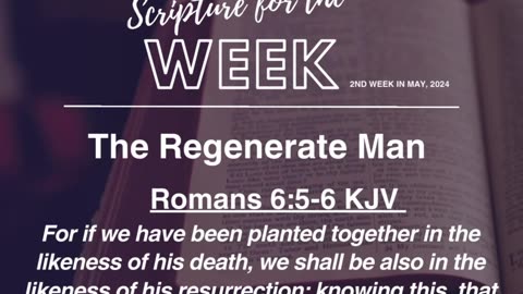 SCRIPTURE FOR THE WEEK || 2ND WEEK IN MAY, 2024