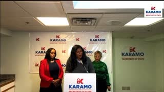 Kristina Karamo press conference in Detroit Michigan