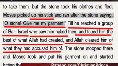 Christian Prince: Allah tells about Moses and the fleeing stone....