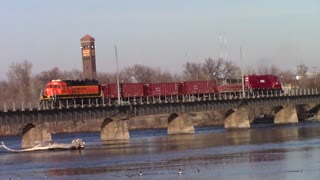 Ballest train crossing the Missouri River