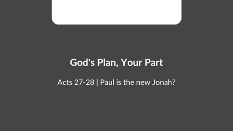 Paul is the New Jonah?
