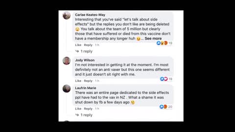 Comments that were deleted from Jacinda Ardens vaccine post!