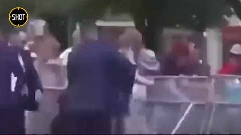 Footage of Slovakia's Prime Minister being shot today