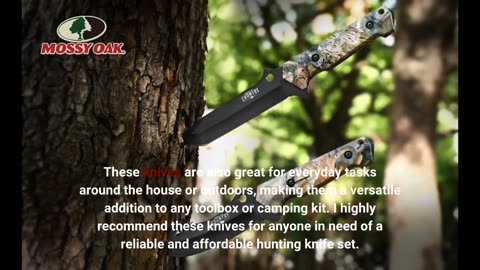 Buyer Reviews: Mossy Oak Fixed Blade Hunting Knife Set - 2 Piece, Full Tang Handle Straight Edg...