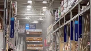 Forklift Driver Hits Store's Sprinkler System