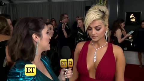 GRAMMYs Bebe Rexha Says Her 'Size 8 A' Is 'Slaying' Red Carpet (Exclusive)