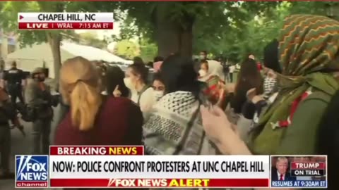 Happening now- police confront protesters at UNC Chapel Hill
