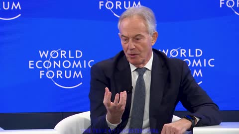 Tony charles lynton Blair speaks at Davos 2023