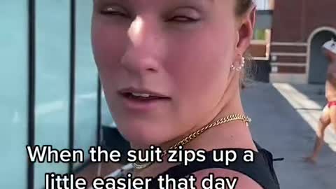 When the suit zips up a little easier that dayம
