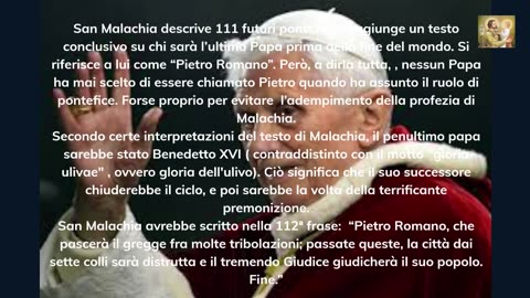 LA PROFEZIA DI SAN MALACHIA SULL'ULTIMO PAPA,PIETRO IL ROMANO,LA DISTRUZIONE DI ROMA E IL GIUDICE CHE GIUCHERà IL POPOLO questo dice la profezia di San Malachia.PIETRO IL ROMANO è il cardinale Pietro Parolin che il segretario del Vaticano a Roma
