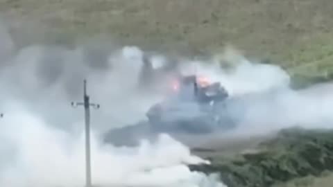 🇷🇺🇺🇦 Burning tank of the Ukrainian Armed Forces, direction Liptsy