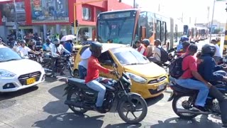 Protesta de taxista en Cartagena
