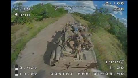 FPV drone hits Russian troops on BTR in Luhansk oblast