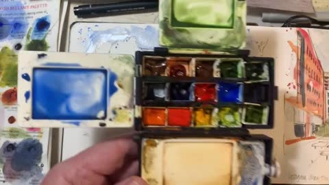 Pend and wash demonstration stage two: watercolour washes.-11