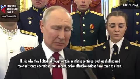 Putin: Significant losses have forced Ukraine to halt the offensive.