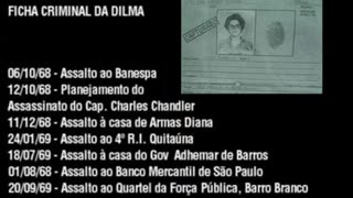 FICHA CRIMINAL VERDADEIRA DE DILMA E RELATO OFICIAL DE AÇÕES CRIMINOSAS PRATICADAS.