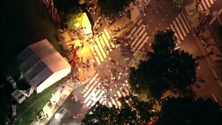 Aerial video shows crowds fleeing Philadelphia shooting