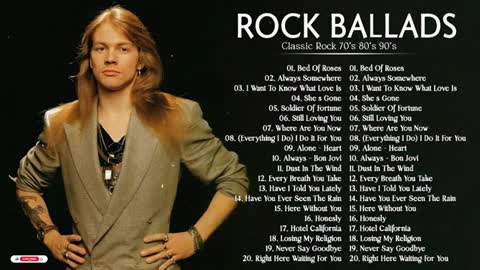 Bon Jovi, Scorpions, Nirvana, CCR, U2, Queen/ Greatest Hits Slow Rock Ballads 70s, 80s, 90s
