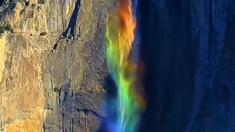 Rainbow waterfall.