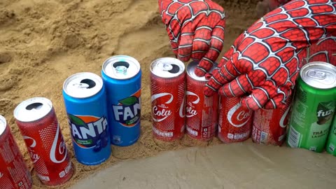 Spiderman vs Fanta, Pepsi, Sprite, Mtn Dew, Sodas, Coca-Cola vs Mentos in Underground