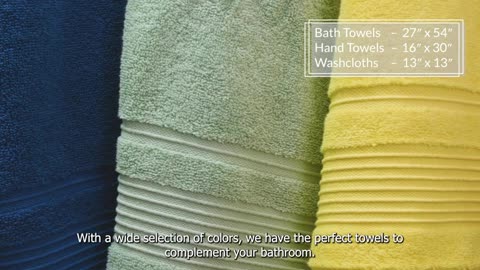 Qute Home 4-Piece Bath Towels Set, 100% Turkish Cotton
