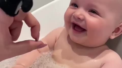 Cute baby bathing while playing with toys | cute kids| funny kids videos