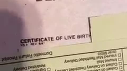 Certifiate of Live Birth