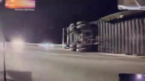 Semi-truck on California interstate toppled by strong gusts of wind