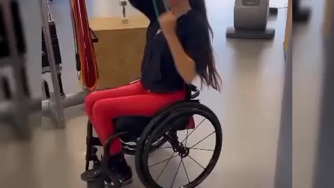 Paraplegic lady adaptive wheelchair activities