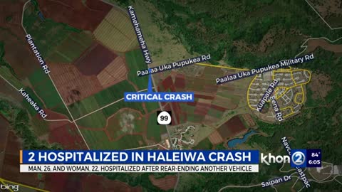 Two hospitalized in Haleiwa crash