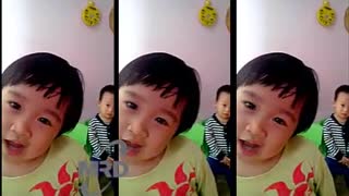 Cute little girl singing - look cute