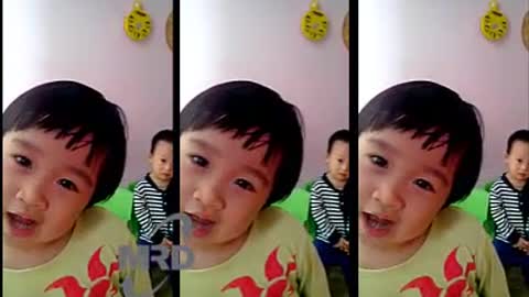Cute little girl singing - look cute