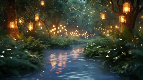 Enchanted Peaceful Stream 🍃 Calm Relaxing Music Ambience Magical Forest ✨
