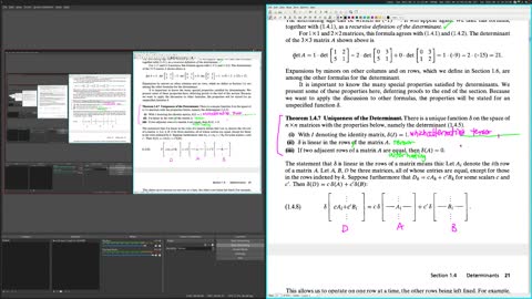 Recap of Artin's determinant argument (testing 60 FPS video) | Abstract Algebra 16