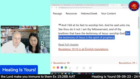 September 9, 2023 Topic: HealingIs Yours! Exodus 15:26(AmericanTranslation) - Pastor Chuck Kennedy