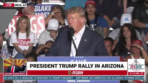 President Trump Praises Mark Finchem at Mesa Save America Rally