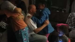 Wife surprises husband and he starts crying