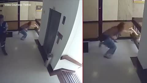 MOM SAVES HER CHILD FROM FALLING OF BUILDING STAIRWELL