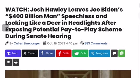 Josh Hawley Leaves Joe Biden’s “$400 Billion Man” Speechless After Exposing Potential Pay-to-Play
