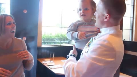 Surprise! Navy wife Shocked by Husband's Surprise homecoming