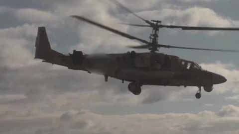 Crews of the Ka-52 Alligator attack helicopters working in the Krasny Liman direction