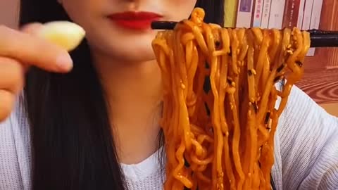 Cute China girl Eating Challenge video
