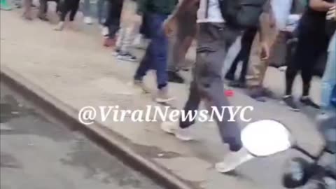 The Roosevelt Hotel NYC 100s of migrant families wait to send their kids off to school