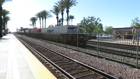 BNSF Intermodal with 10 Engines including 2 CSX