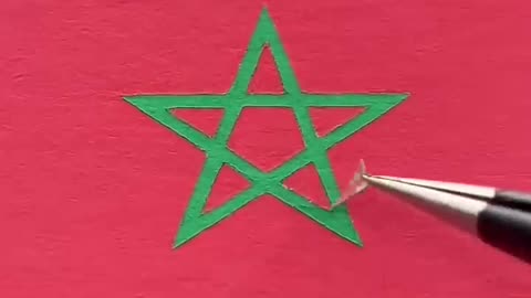 Dibujo la bandera de MARRUECOS 🇲🇦 ¿siguiente- _ next-