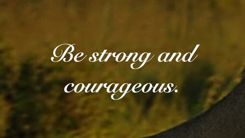 Be Strong and Courageous. Joshua 1: 8-9